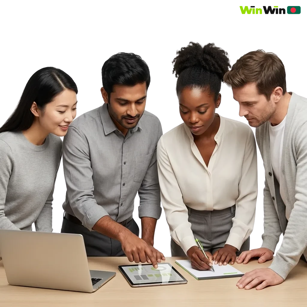 Graphic for WinWin, a licensed Bangladeshi online betting and casino platform with mobile app and welcome bonus