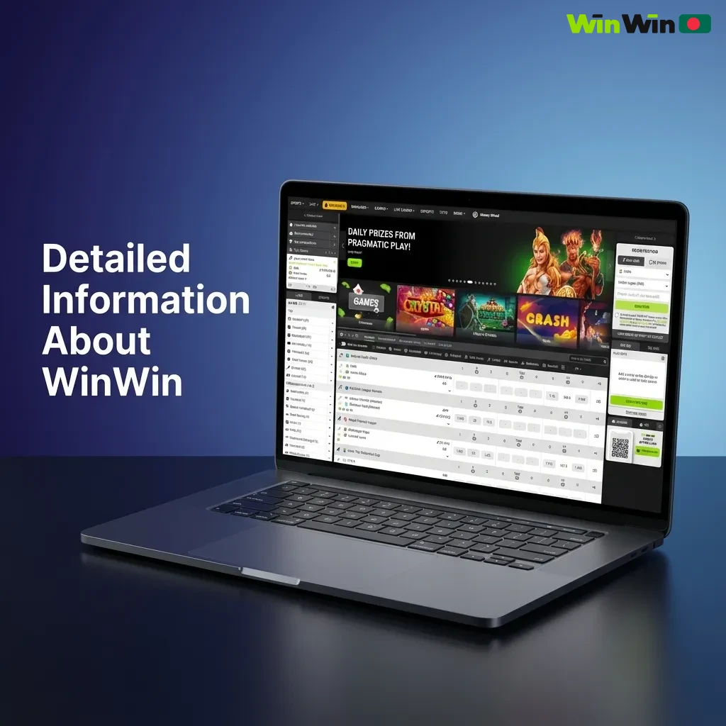 Illustration for WinWin Bangladesh betting app highlighting secure sports and casino gaming with mobile-friendly interface