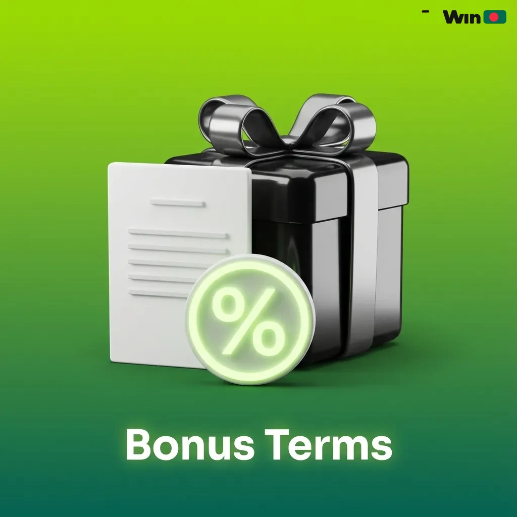 Infographic titled “Bonus Terms” explaining Bangladesh casino bonus rules, wagering requirements, limits, and fair play conditions.