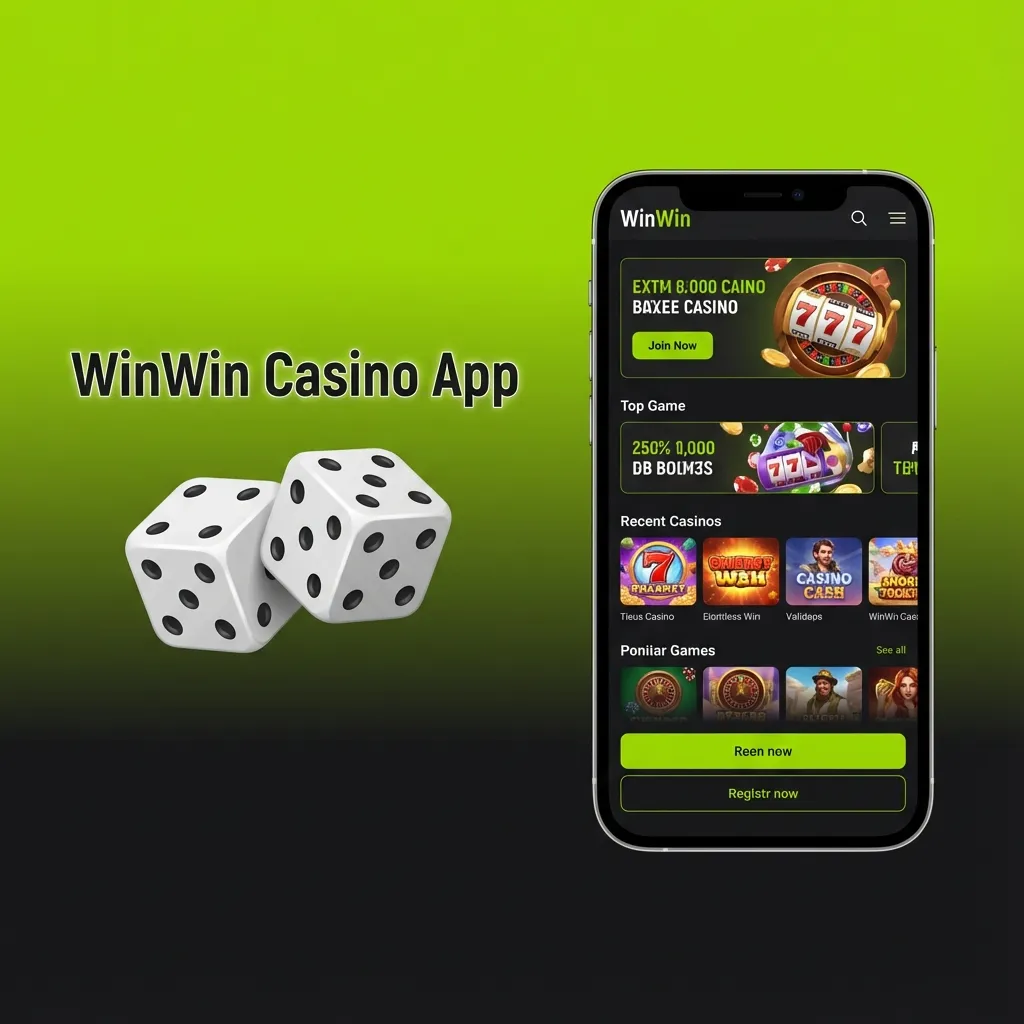 WinWin casino app interface showing slots, jackpots, live dealer tables, and promos for reload bonuses and tournaments