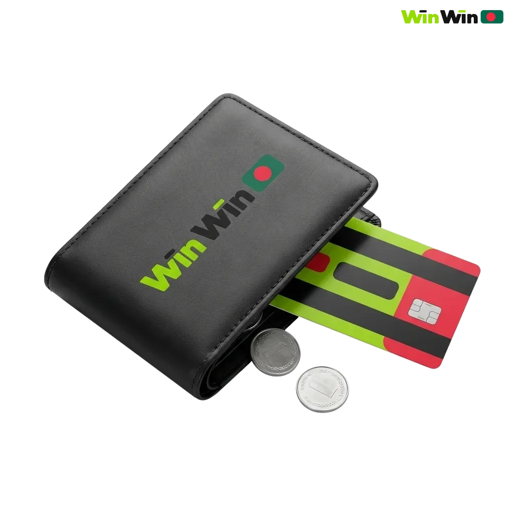 Graphic showing WinWin deposit/withdrawal limits and methods (bKash, Nagad, Rocket, crypto) for Bangladeshi players