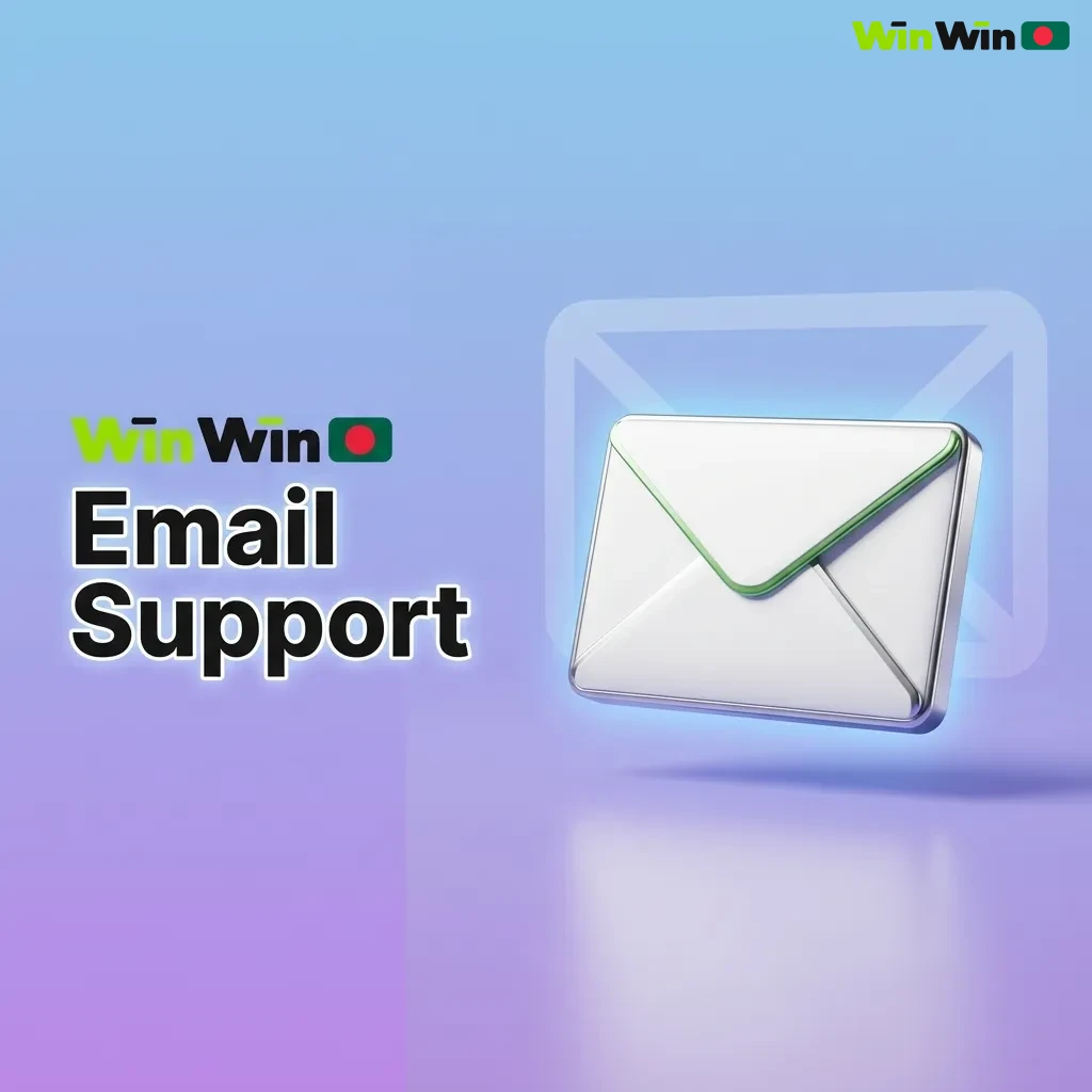 Illustration of email support: laptop screen with email icon, documents, and chat bubbles describing help steps and response times