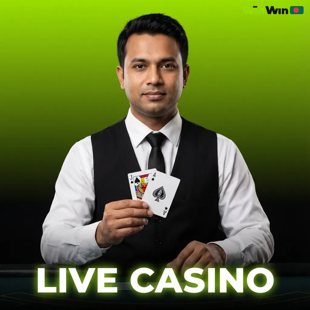 Laptop showing live casino table with real dealer video, chat window, and game icons for blackjack, roulette, baccarat and more