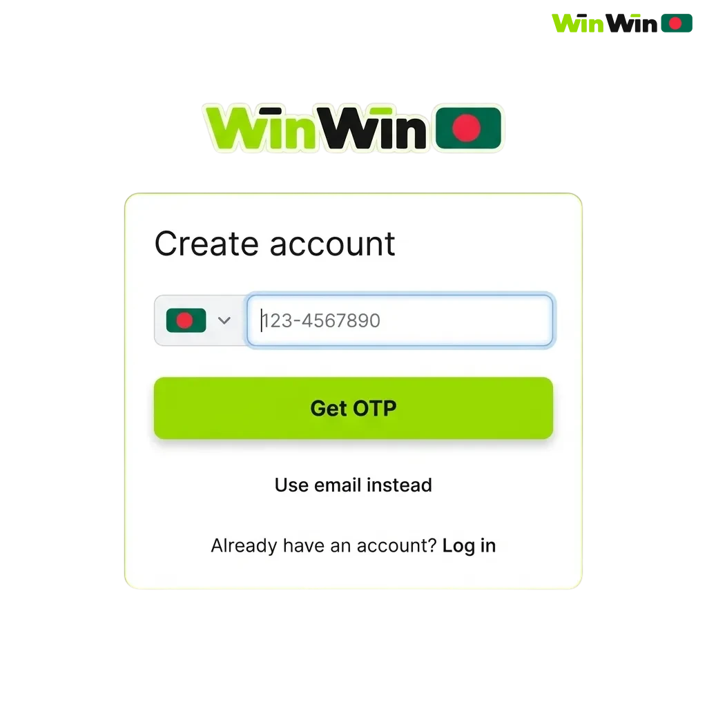 Illustration of WinWin registration, login and verification steps with casino bonus offer highlighted