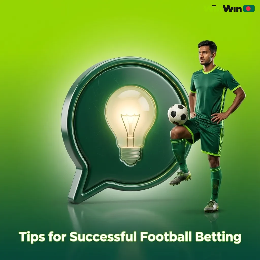 Infographic titled “Tips for Successful Football Betting” showing icons for analysis, bankroll planning, discipline, and avoiding emotional bets