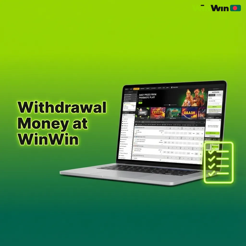 Person using a smartphone to withdraw money from the WinWin platform in Bangladesh