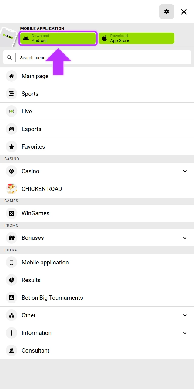Click the official download link to start downloading the WinWin Android application file.