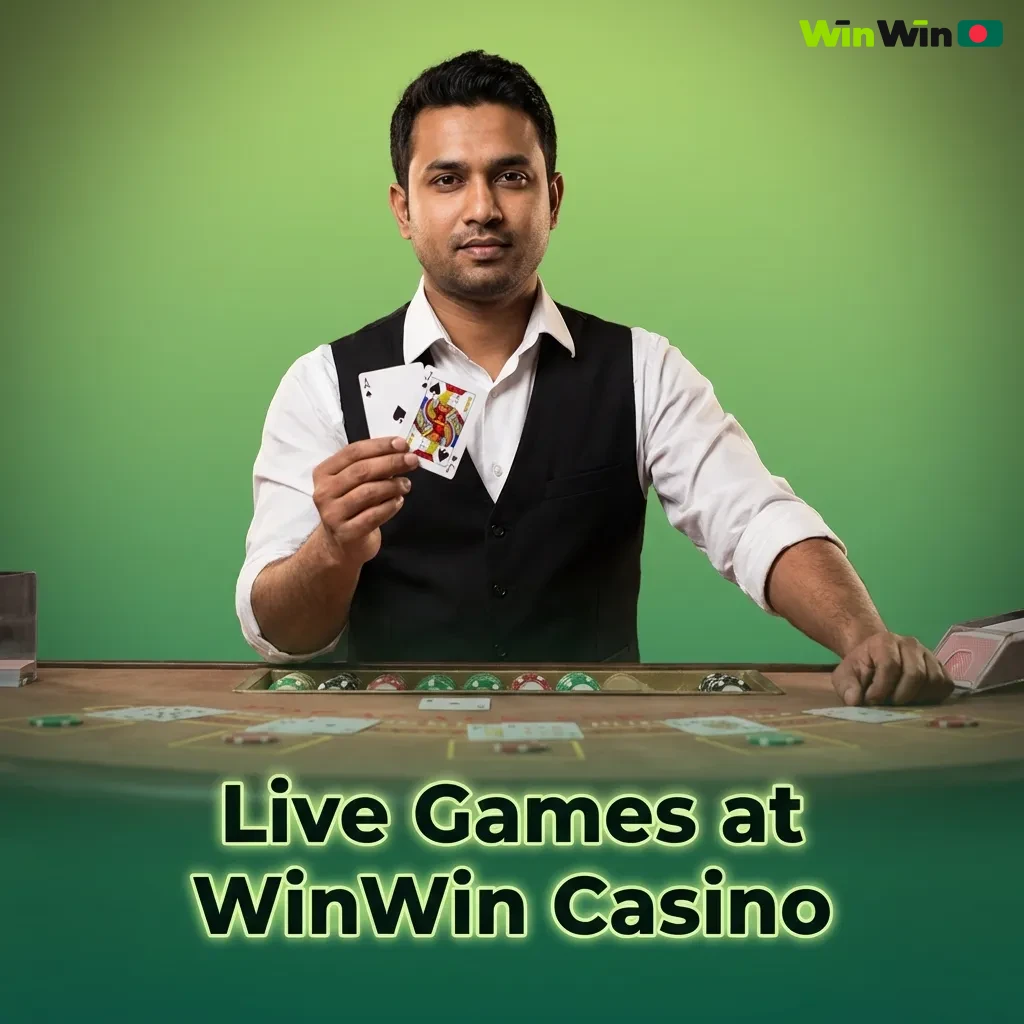 Live dealer casino games including roulette, blackjack, baccarat, poker, and game shows at WinWin Casino