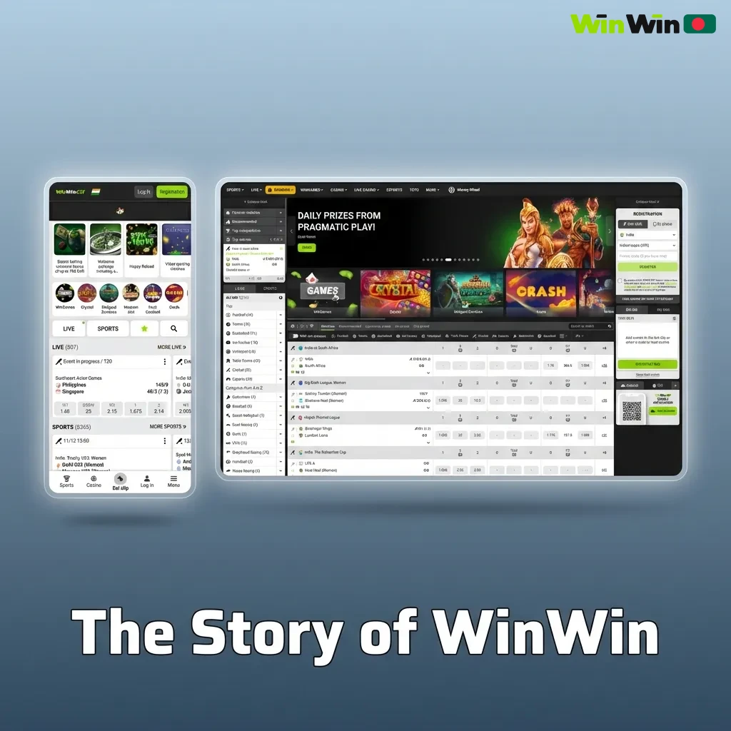 WinWin online betting platform founded in 2017, licensed in Curaçao, serving South Asian markets with sports and casino games.