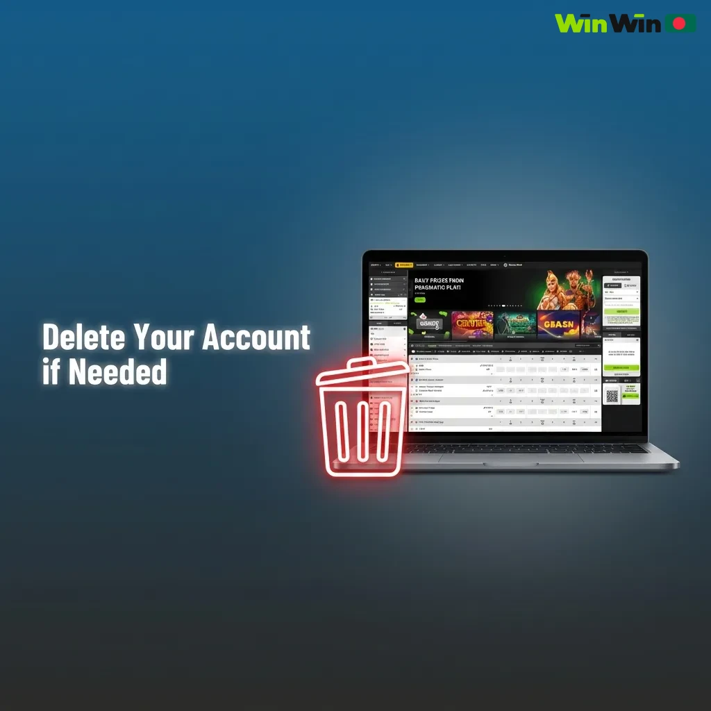 Person deleting online gambling account through settings menu for responsible gaming and privacy reasons