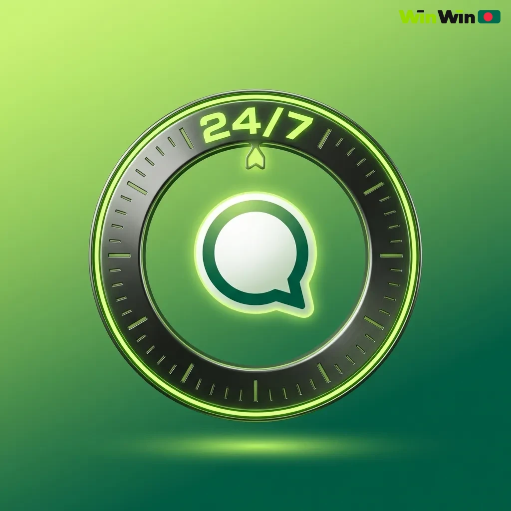 24/7 live chat support icon showing real-time customer service available in English and Bengali for urgent account questions.