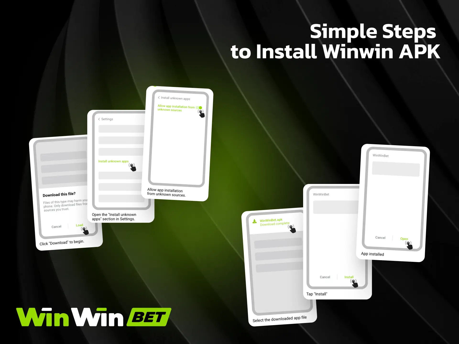 Simple steps to install the WinWin APK on your Android device for mobile betting.