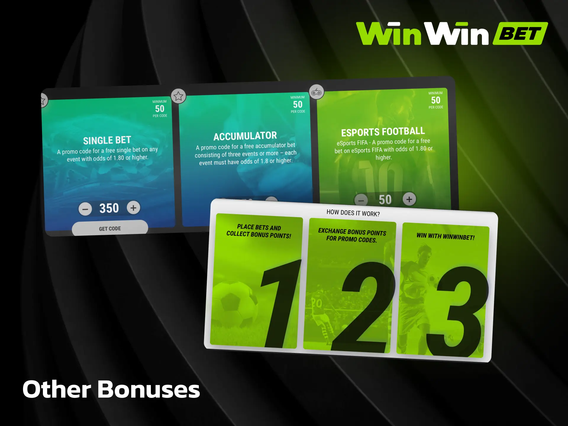 Other bonuses on WinWin including reload bonuses, cashback, and VIP rewards.